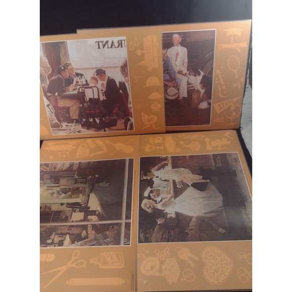 Set/4 Norman Rockwell Permanent Plastic Placemats Saturday Evening Post - Picture 1 of 7